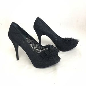 Dolce & Gabbana Black Lace Heels